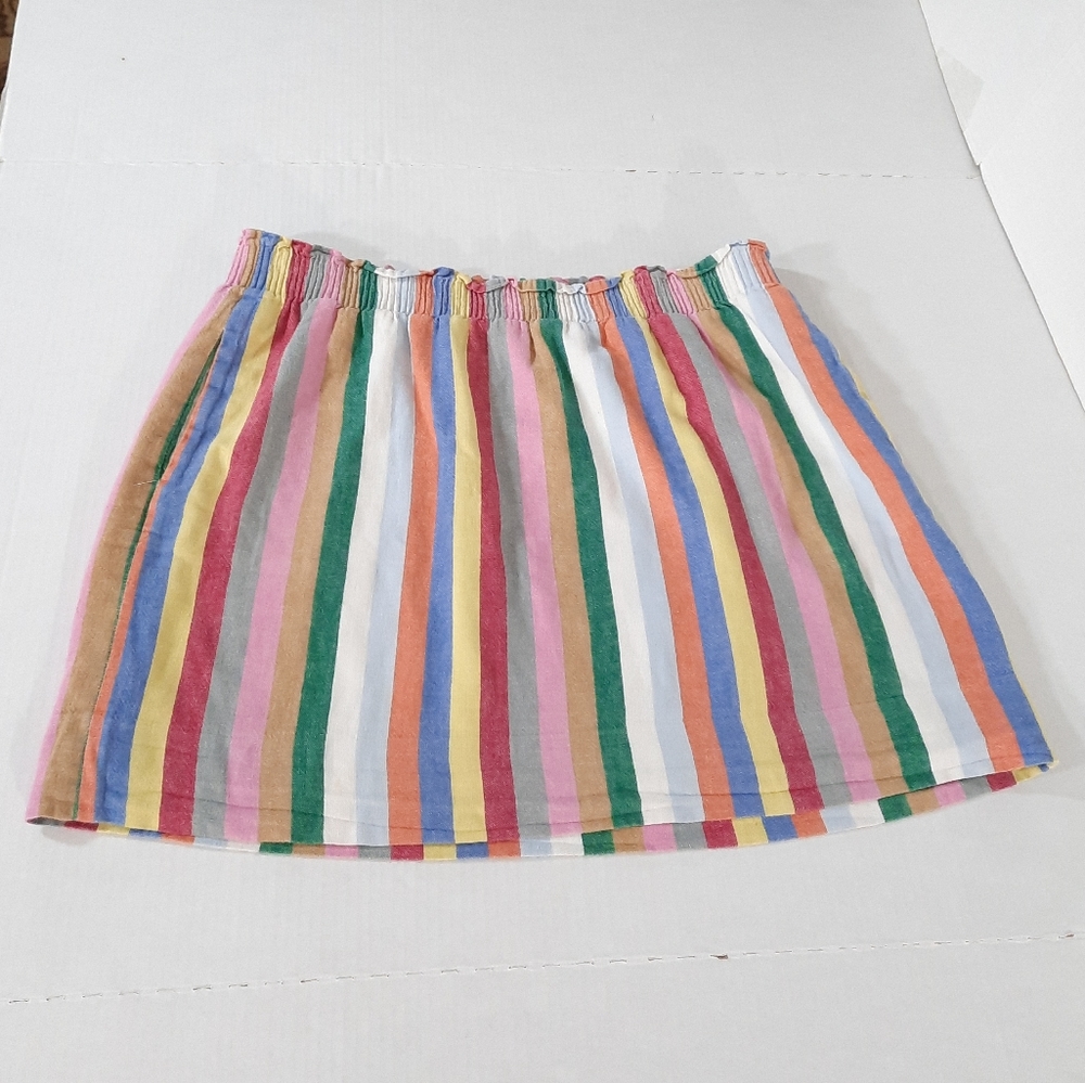J. Crew Striped Skirt With Pockets! Colorfully Casual